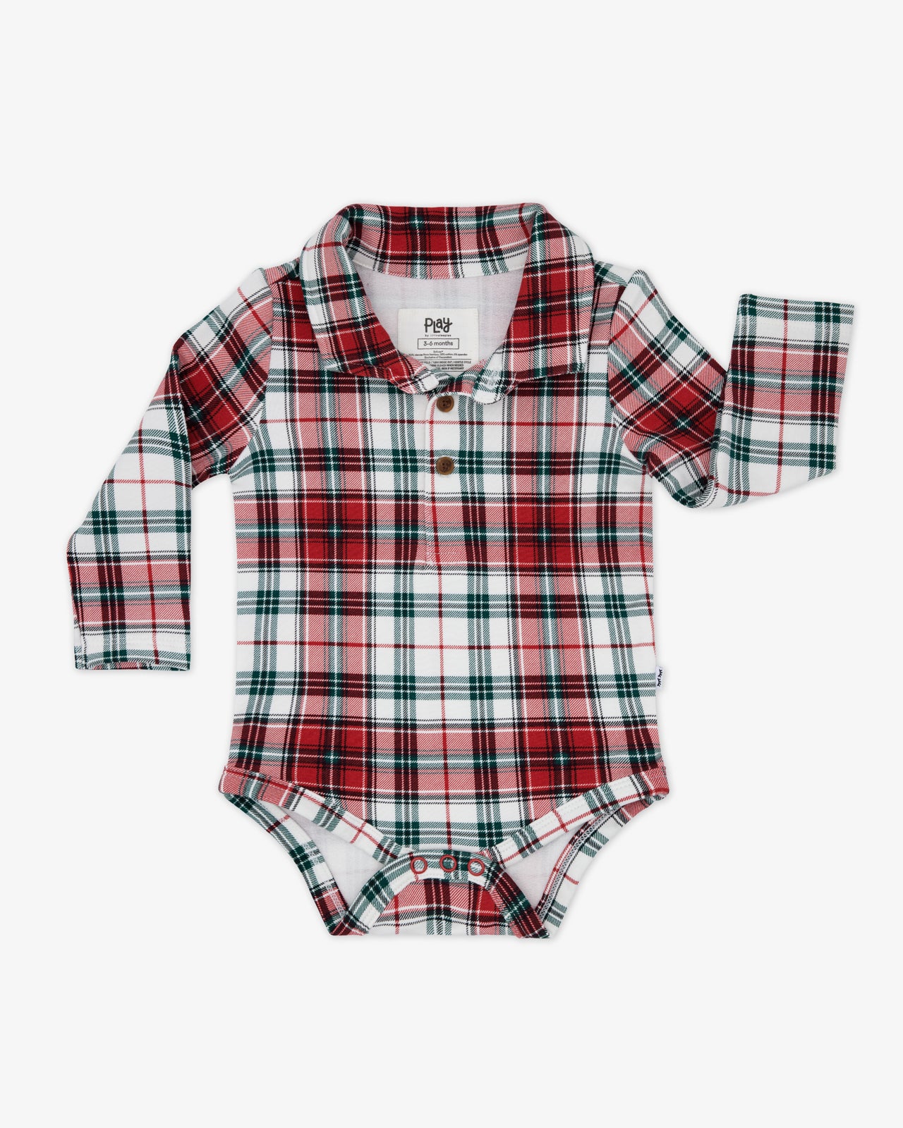 Flat lay of the Holly Plaid Polo Bodysuit
