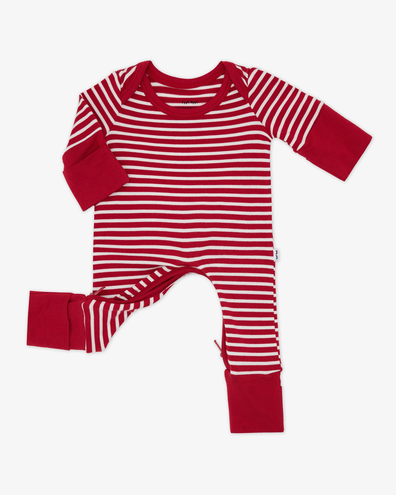 Flat lay of the Candy Cane Stripe Crescent Zippy