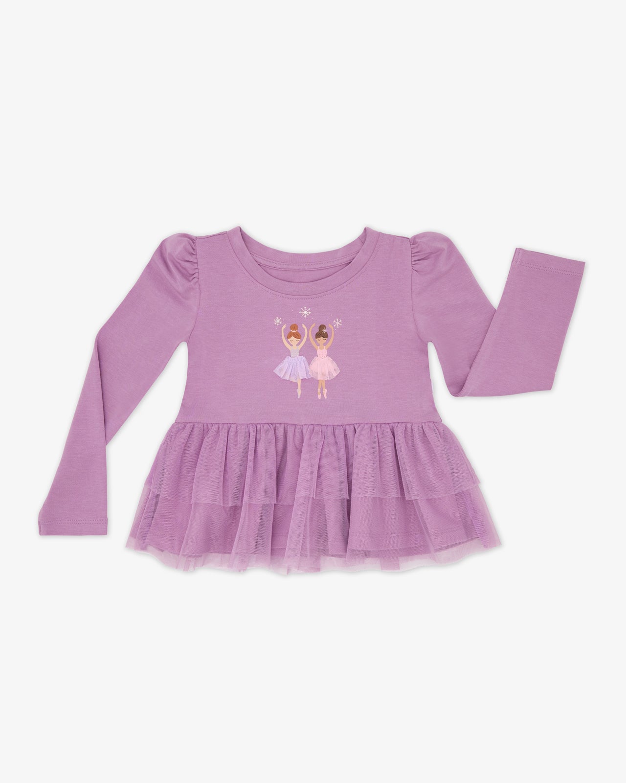 Flat lay of the Ballerina Tiered Peplum Top