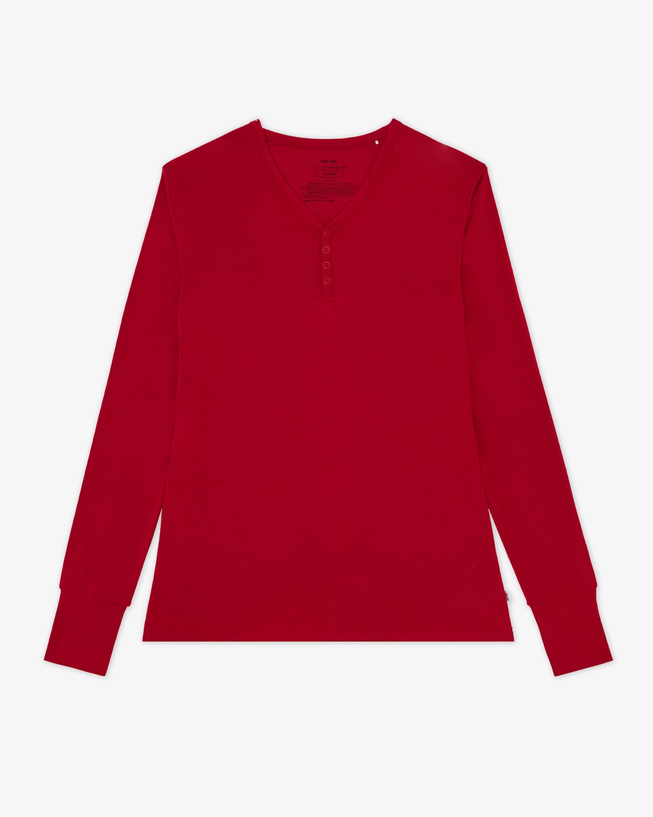 Flat lay of the Holiday Red Women's Long Sleeve Pajama Top