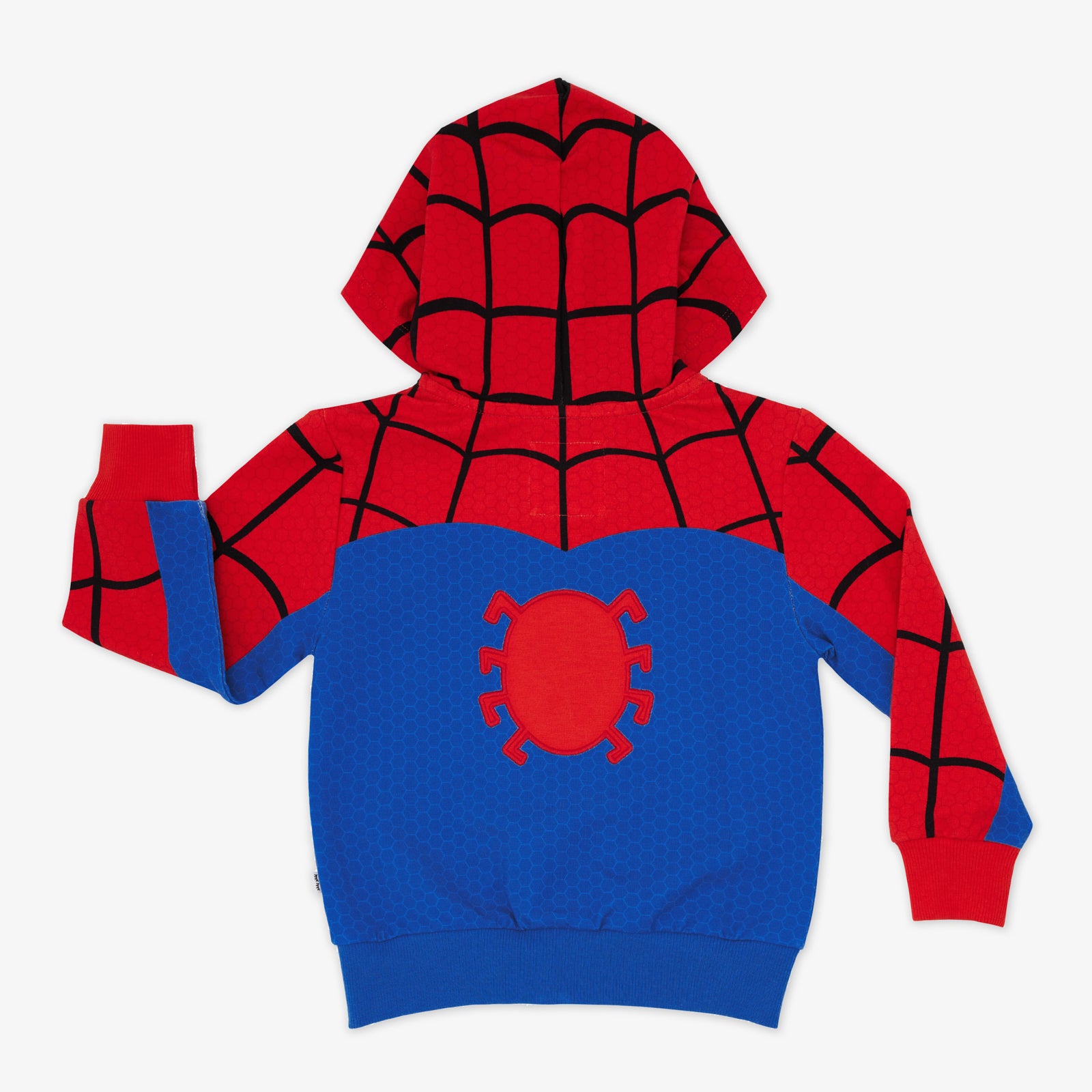 Flat lay of the back view of the Spider-Man Zip Hoodie