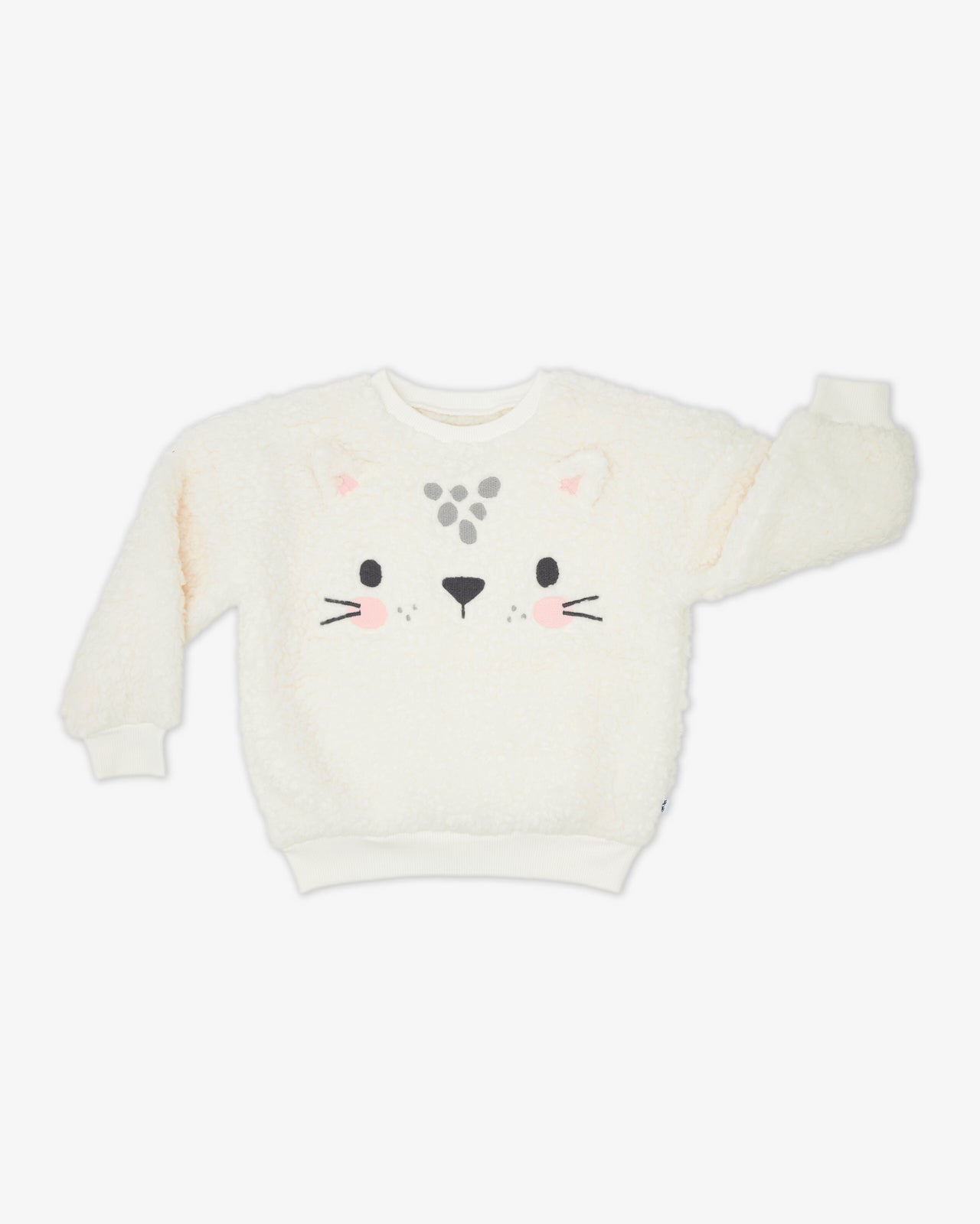 Flat lay of the Leopard Drop Shoulder Crewneck