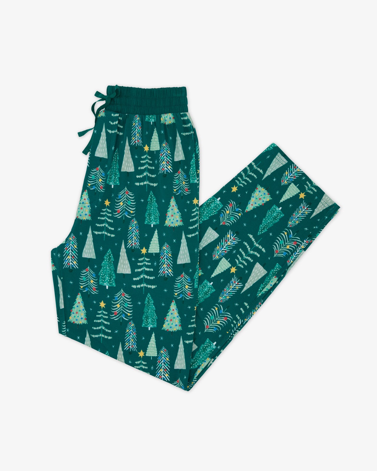 Flat lay of the Twinkling Trees Men's Pajama Pants