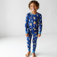 Child wearing a Where the Wild Things Are two piece pajama set
