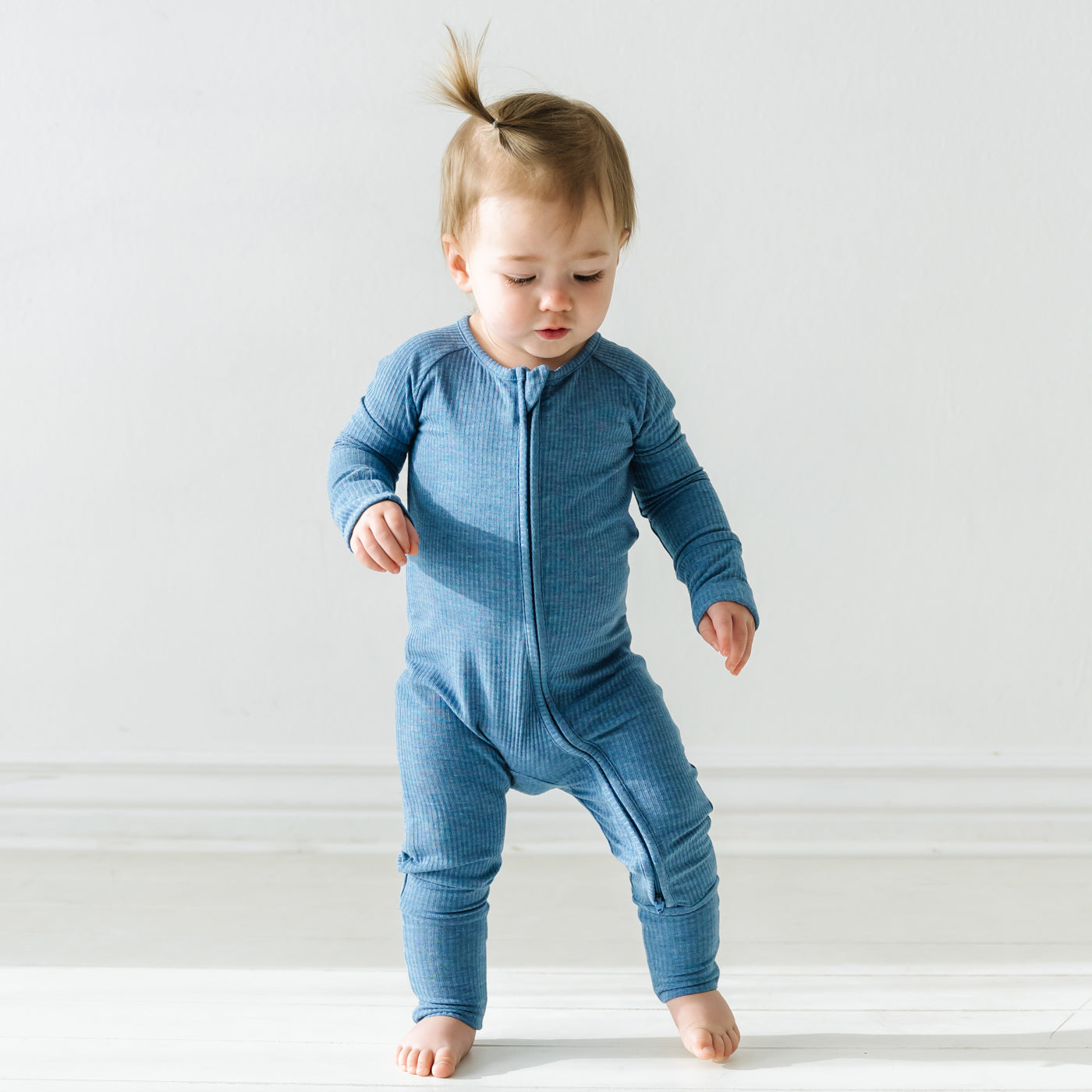 Zippy - Heather Blue Ribbed Zippy