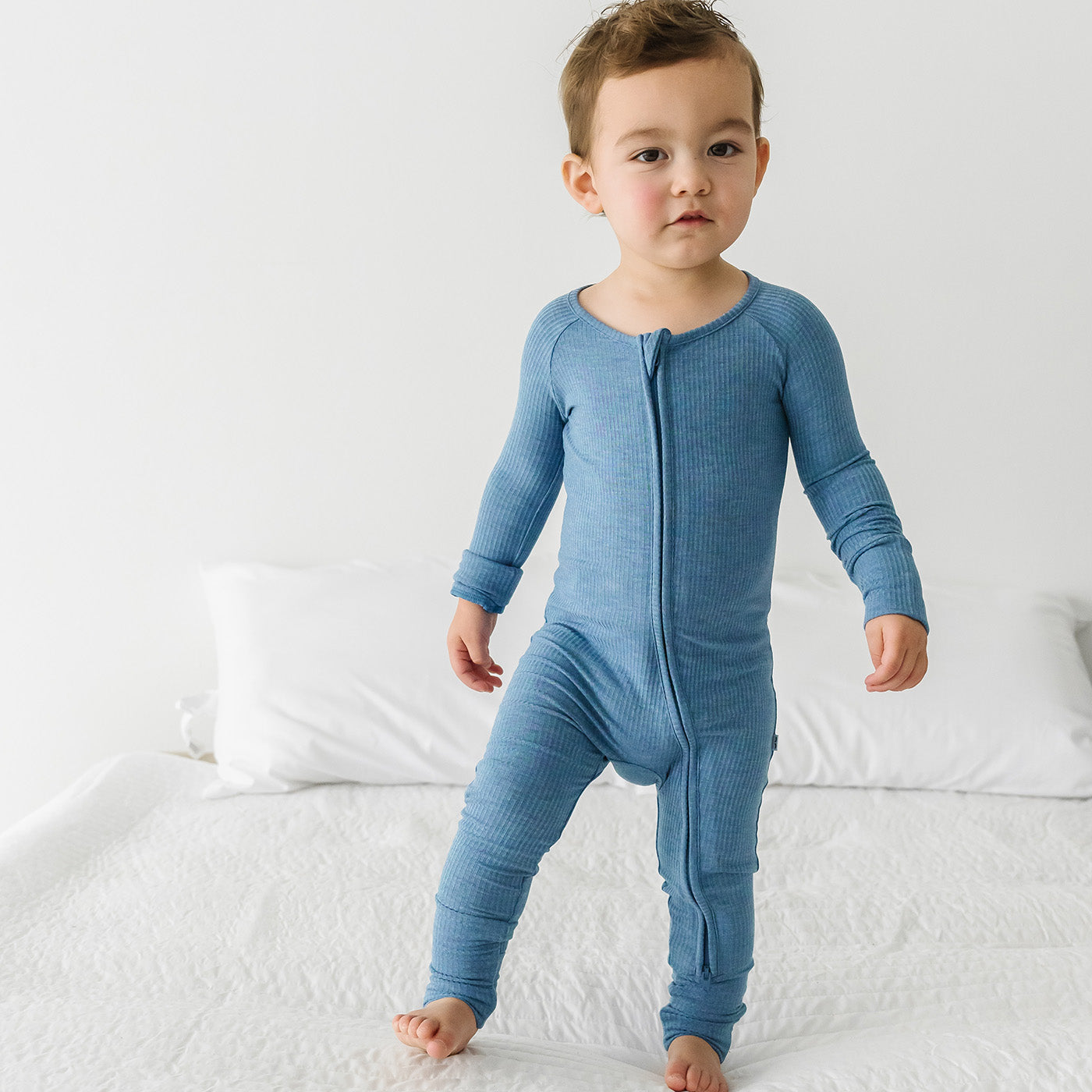 Zippy - Heather Blue Ribbed Zippy