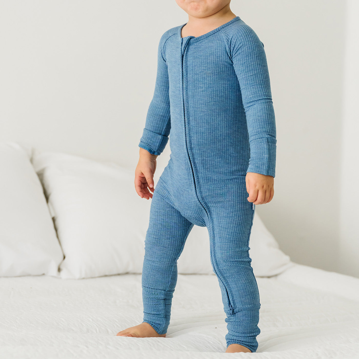 Zippy - Heather Blue Ribbed Zippy