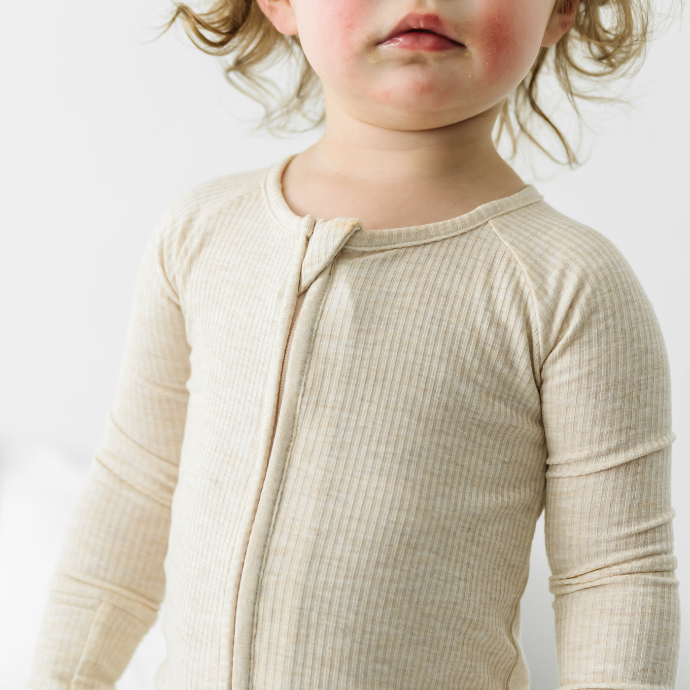 Zippy - Heather Oatmeal Ribbed Zippy