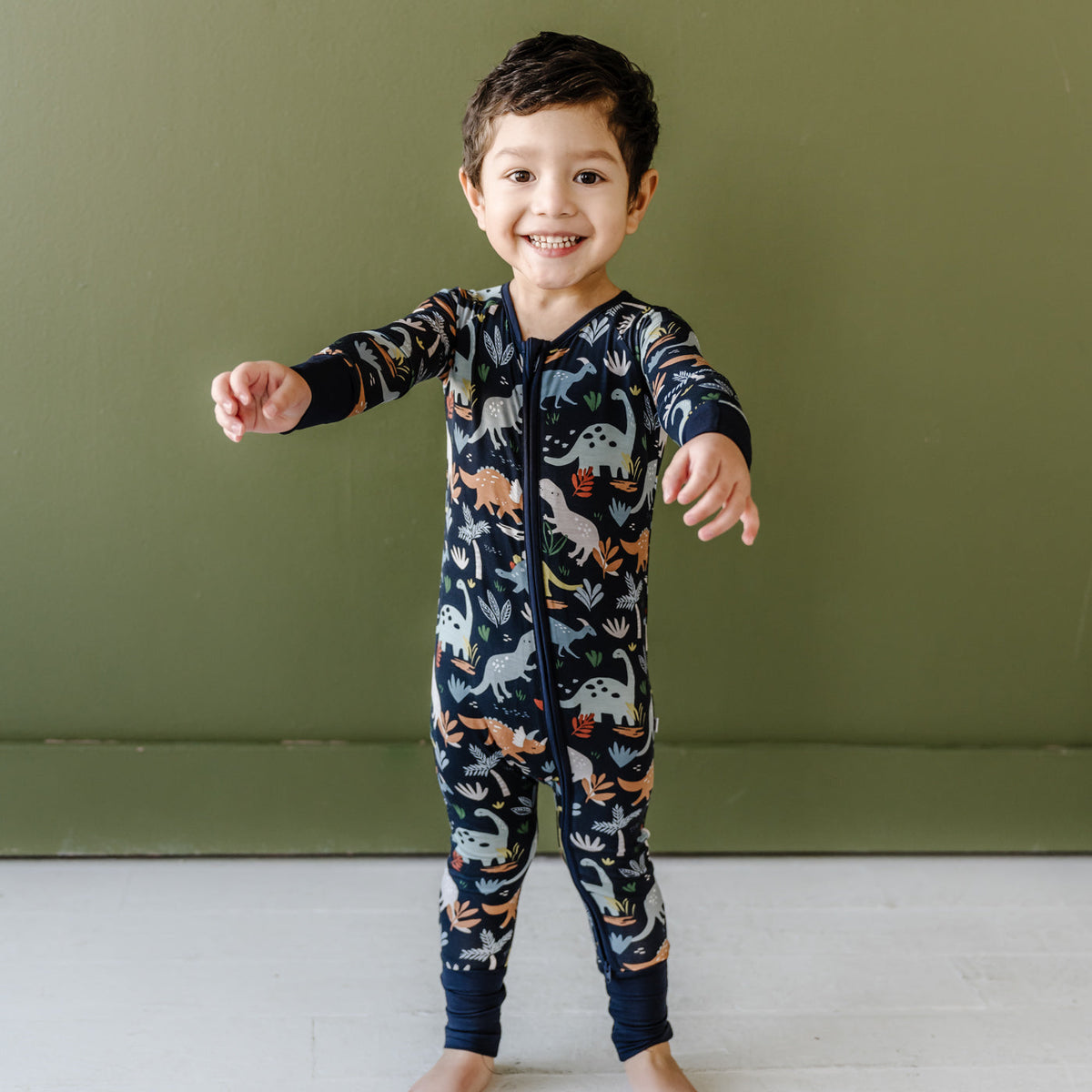Navy Jurassic Jungle Zippy - Little Sleepies