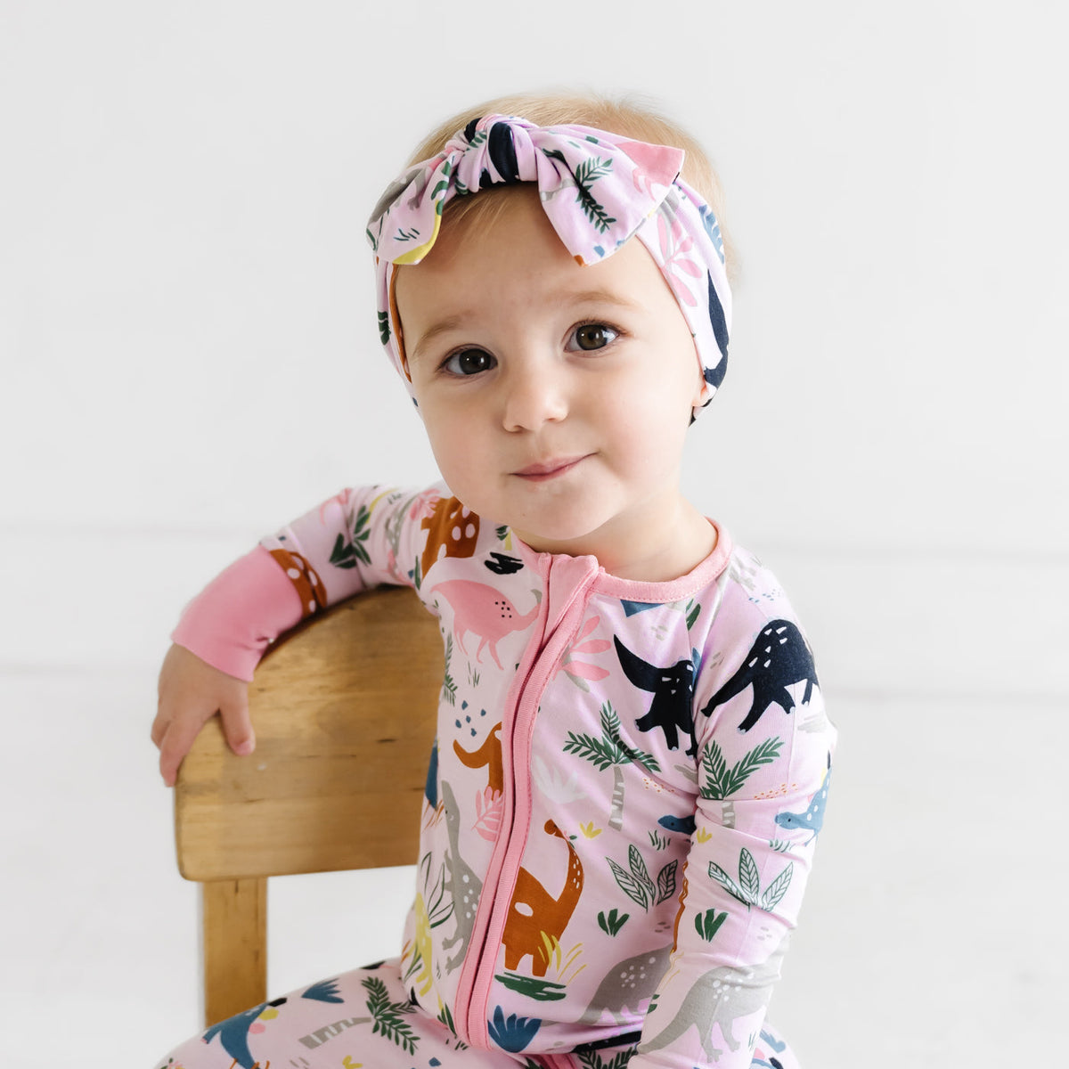 Pink Jurassic Jungle Two-Piece Pajama Set - Little Sleepies