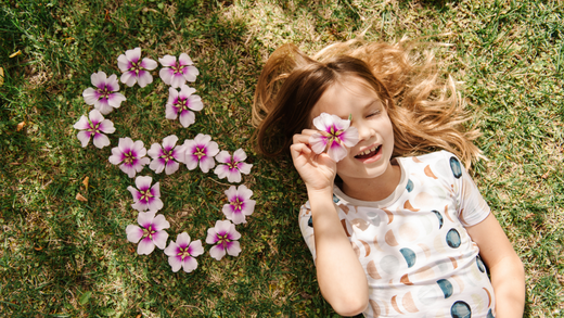 little girl in pajamas on her 8th birthday