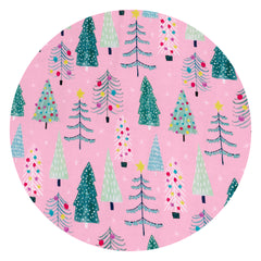 swatch of Pink twinkling Trees print