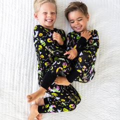 two children wearing Cool Ghouls two piece pj sets