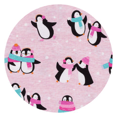 swatch of pink penguin party