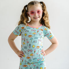 Child in Pool Party Pajamas