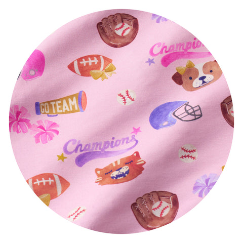 Pink Team Spirit Print Swatch