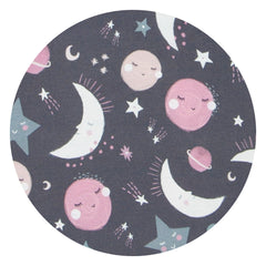 Swatch of Pink To the Moon & Back print.