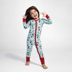 Child in Disney Mickey Winter Wonderland pajamas