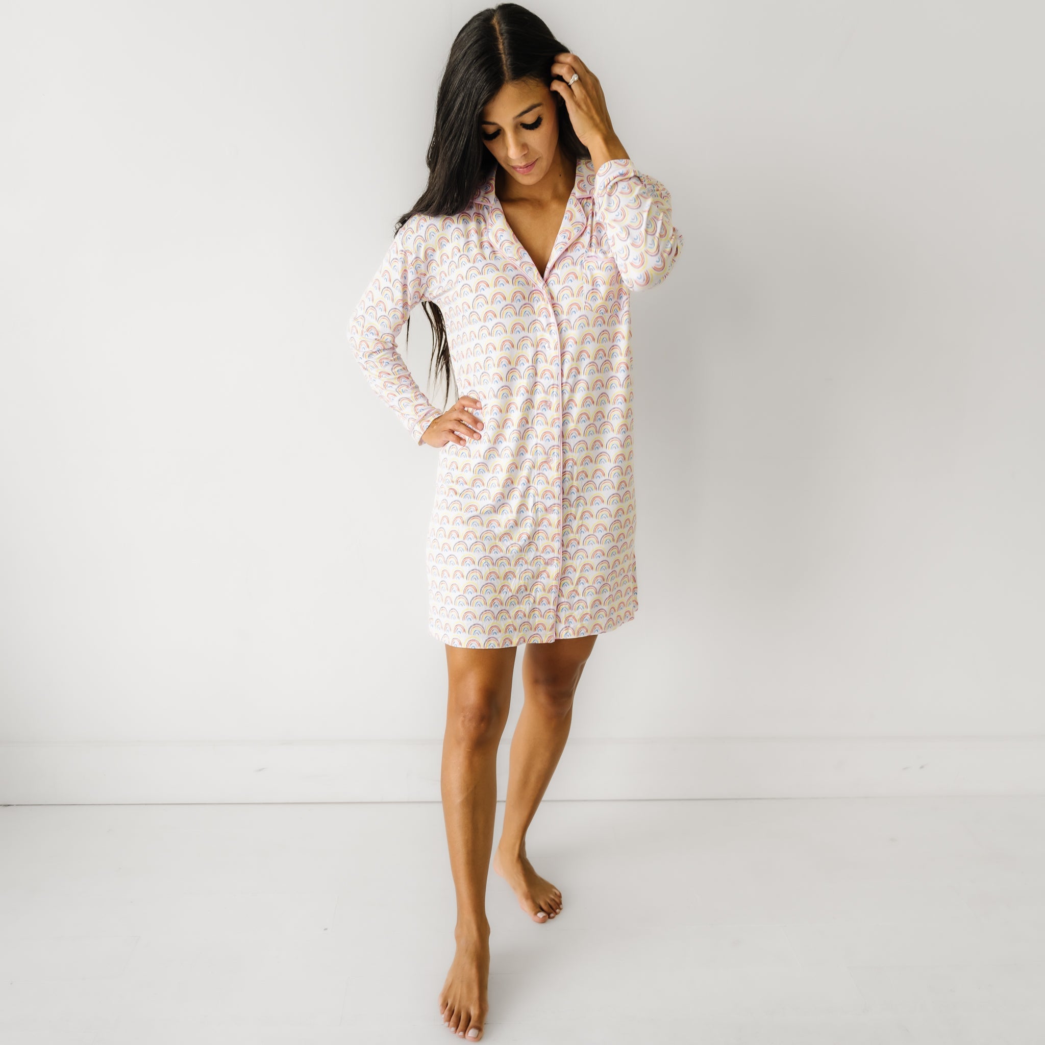white mini dress womens Linen sleep dress Romantic