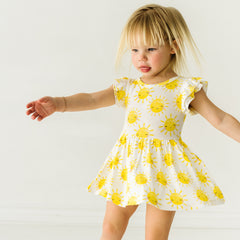 child in sunshine flutter twirl dress with bodysuit