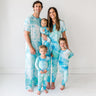 family matching in tidepool watercolor pajamas