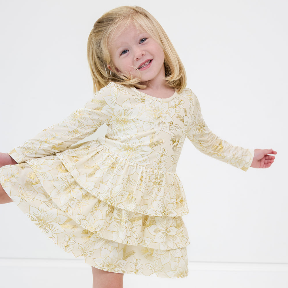 Alternate image of a child wearing a Golden Blooms Tiered Tutu Dress with Bloomer