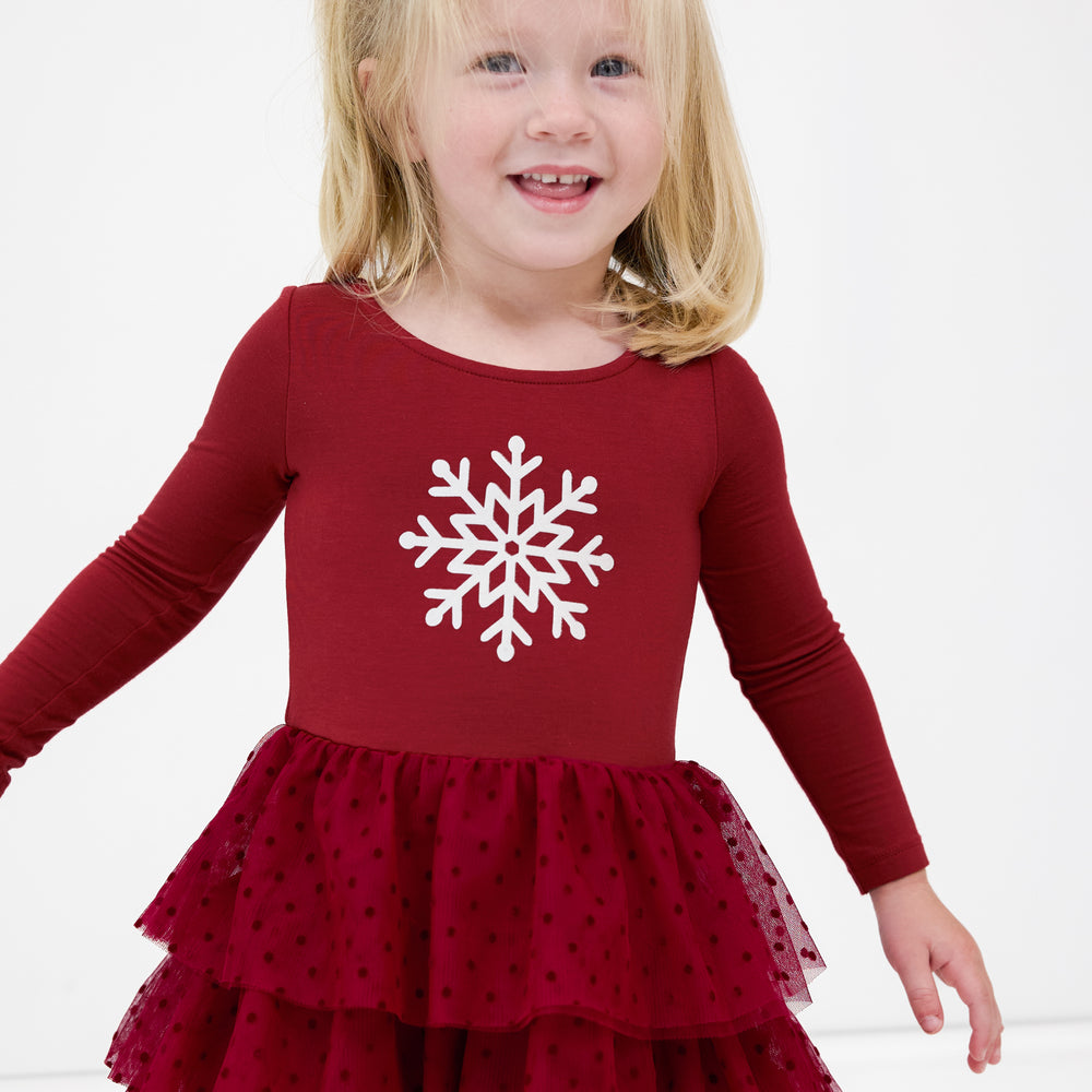 Alternate image of a child wearing a Snowflake Tiered Tutu Dress with Bloomer