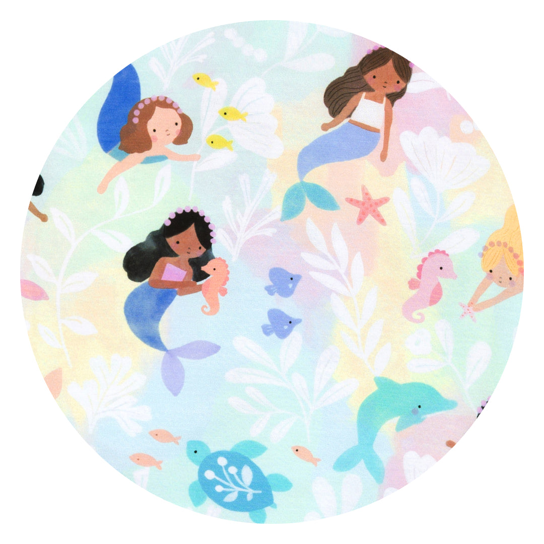 Swatch of the Mystic Mermaids print