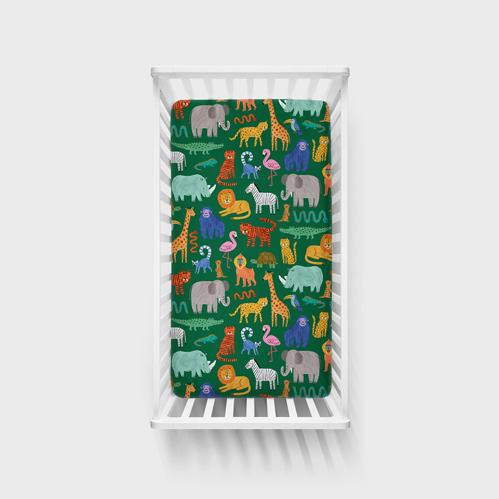Wild Zoo Fitted Crib Sheet