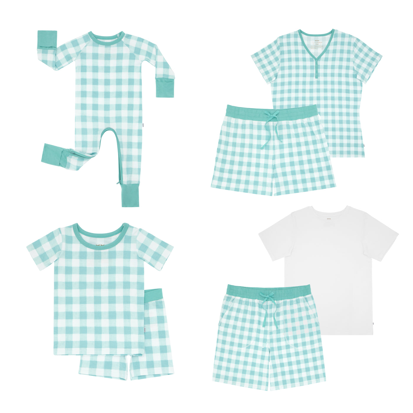 Little outlet Sleepies Blue Gingham Shorty Romper