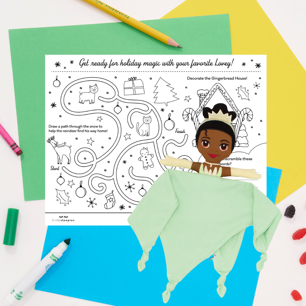 Flat lay image of a Tiana Lovey on a free printable pdf