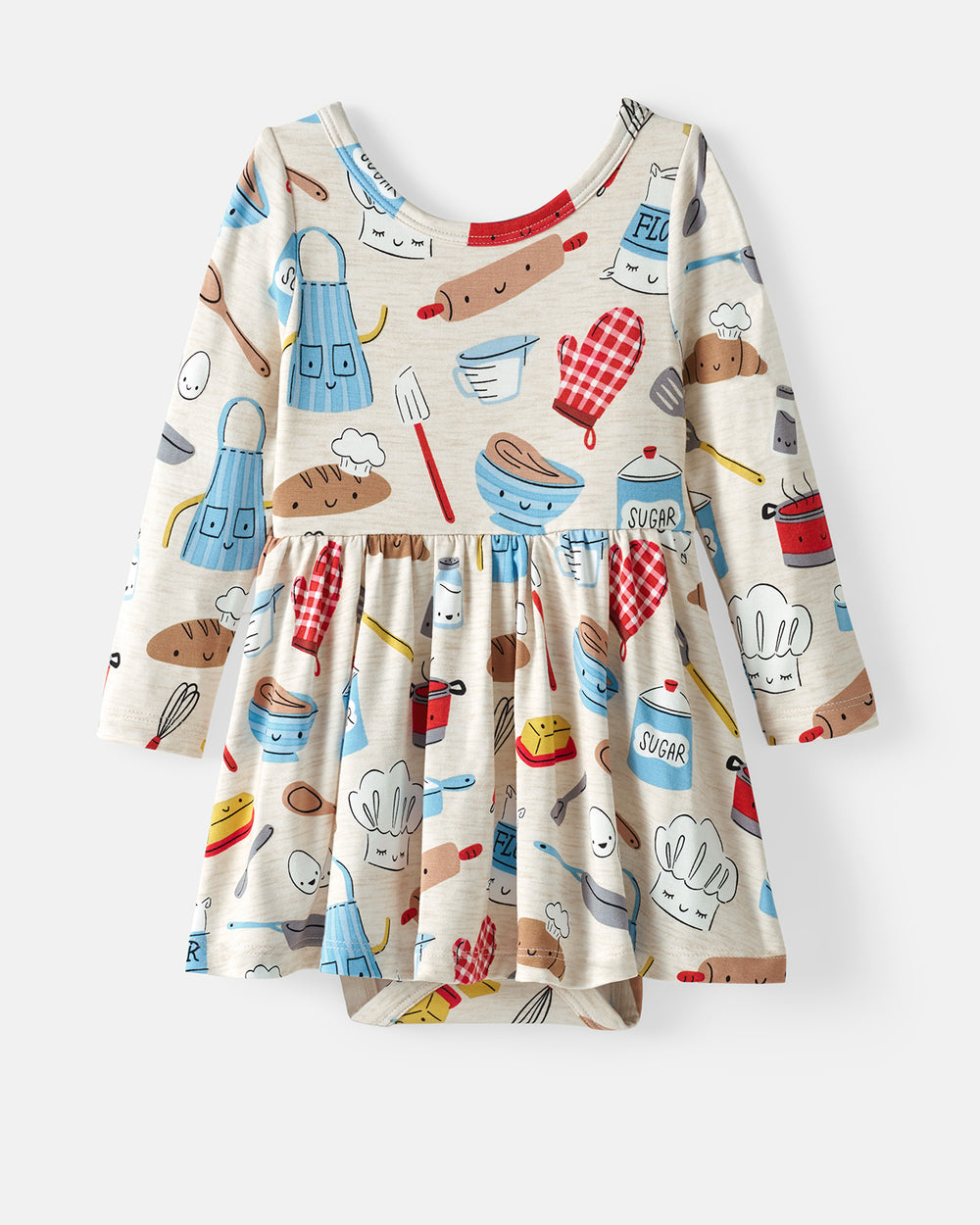Flat lay of the Little Chef Twirl Dress with Bodysuit 