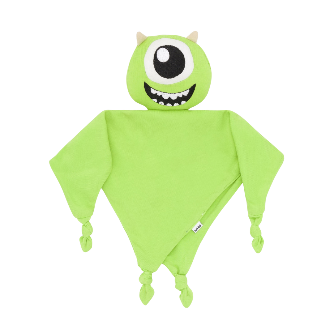 flat lay image of a Mike Wazowski lovey