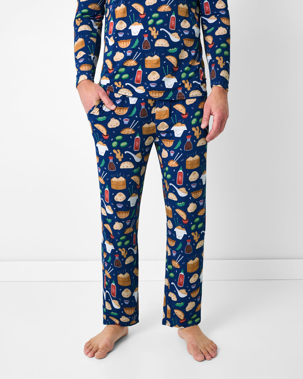 Man wearing the Bao Buddies Men's Pajama Pants