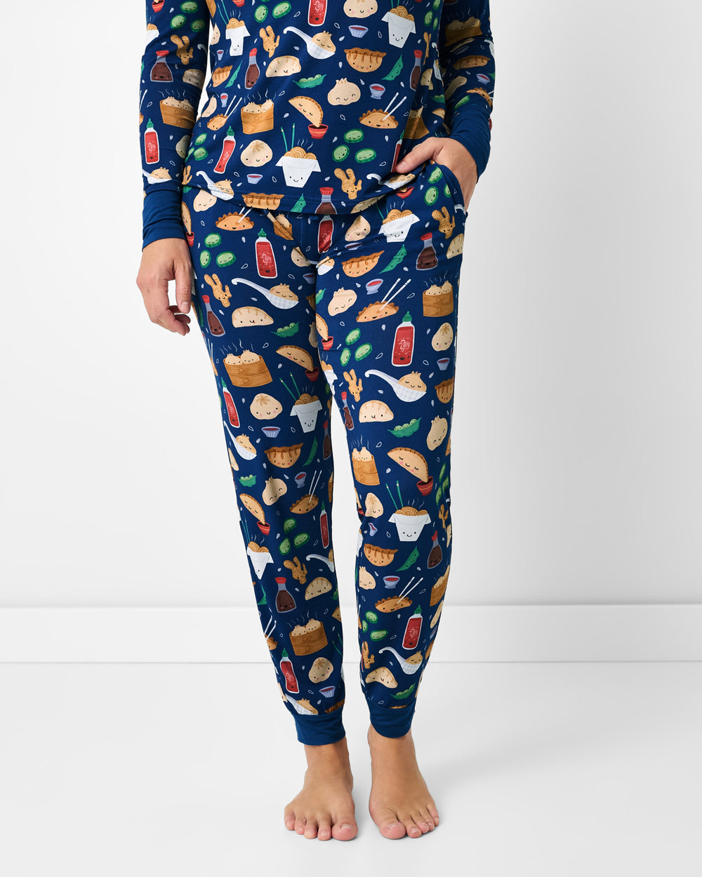 Woman wearing the Bao Buddies Women's Pajama Pants