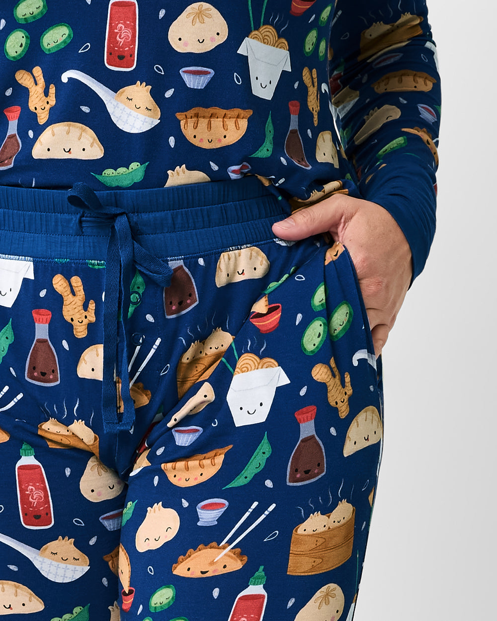 Close up of the waist band on the Bao Buddies Women's Pajama Pants