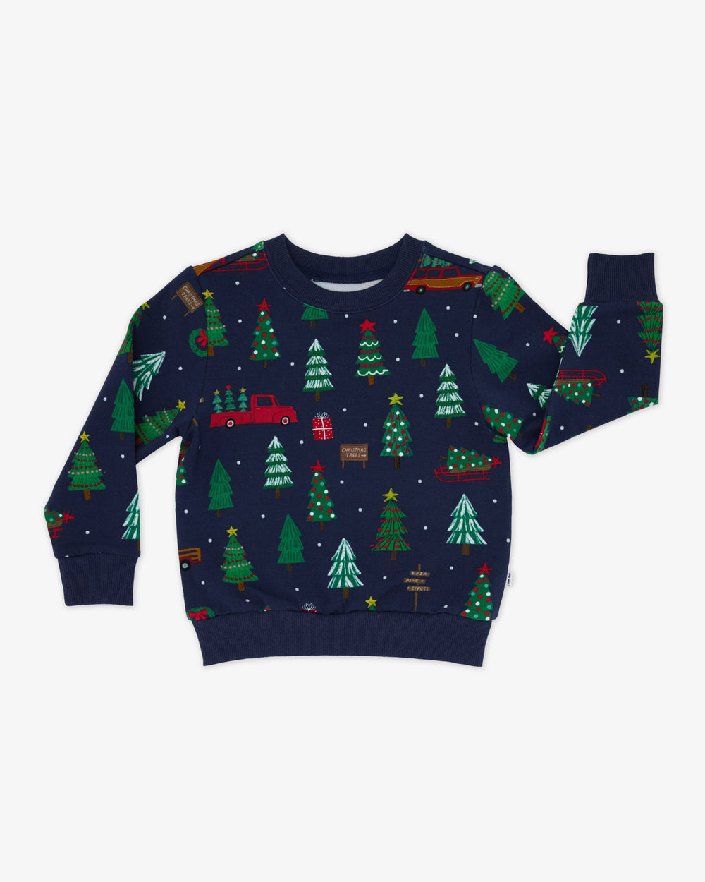 Flat lay of the Navy Tree Traffic Crewneck Sweatshirt