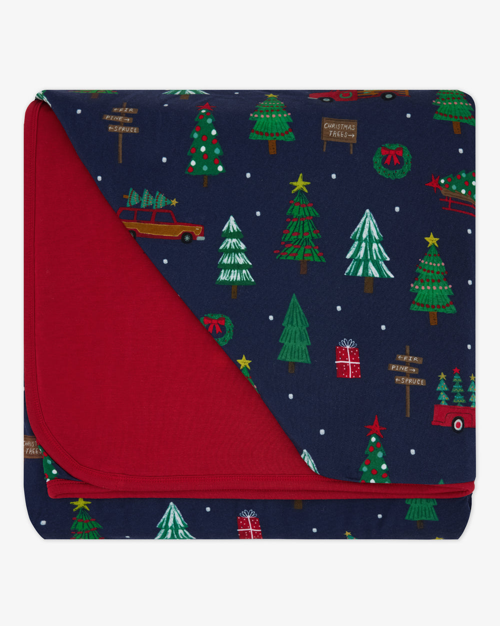 Flat lay of the Navy Tree Traffic Oversized Cloud Blanket®