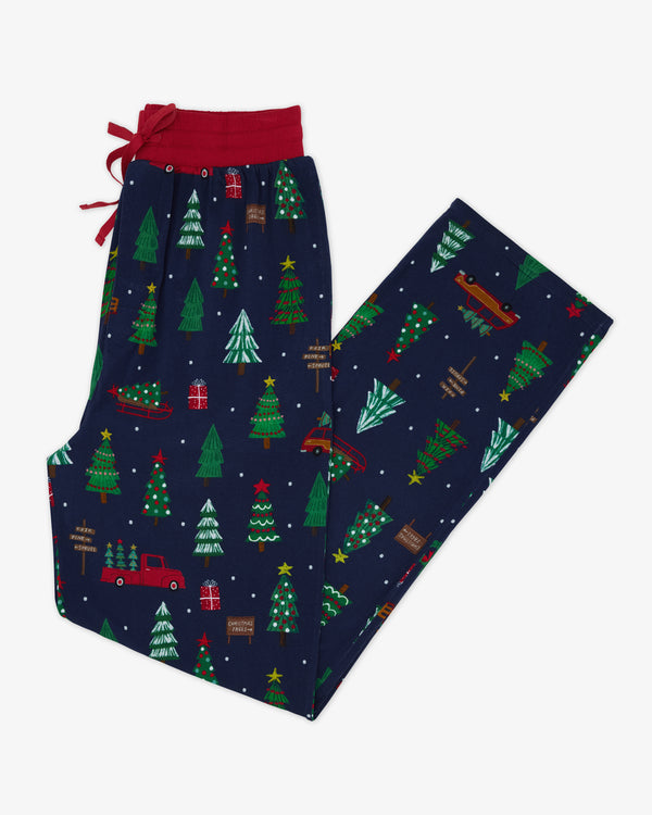 Flat lay of the Navy Tree Traffic Men's Pajama Pants