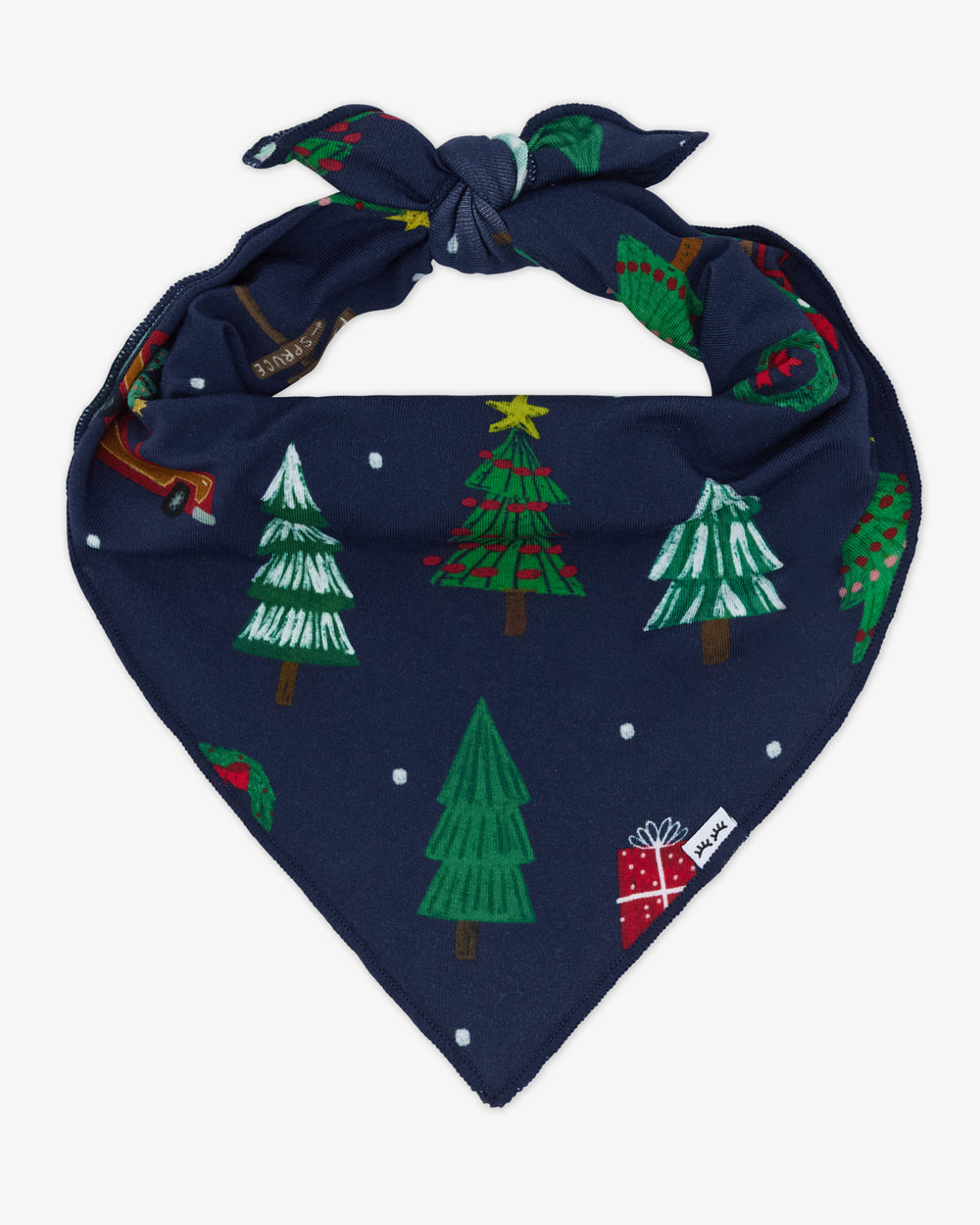Flat lay of the Navy Tree Traffic Pet Bandana