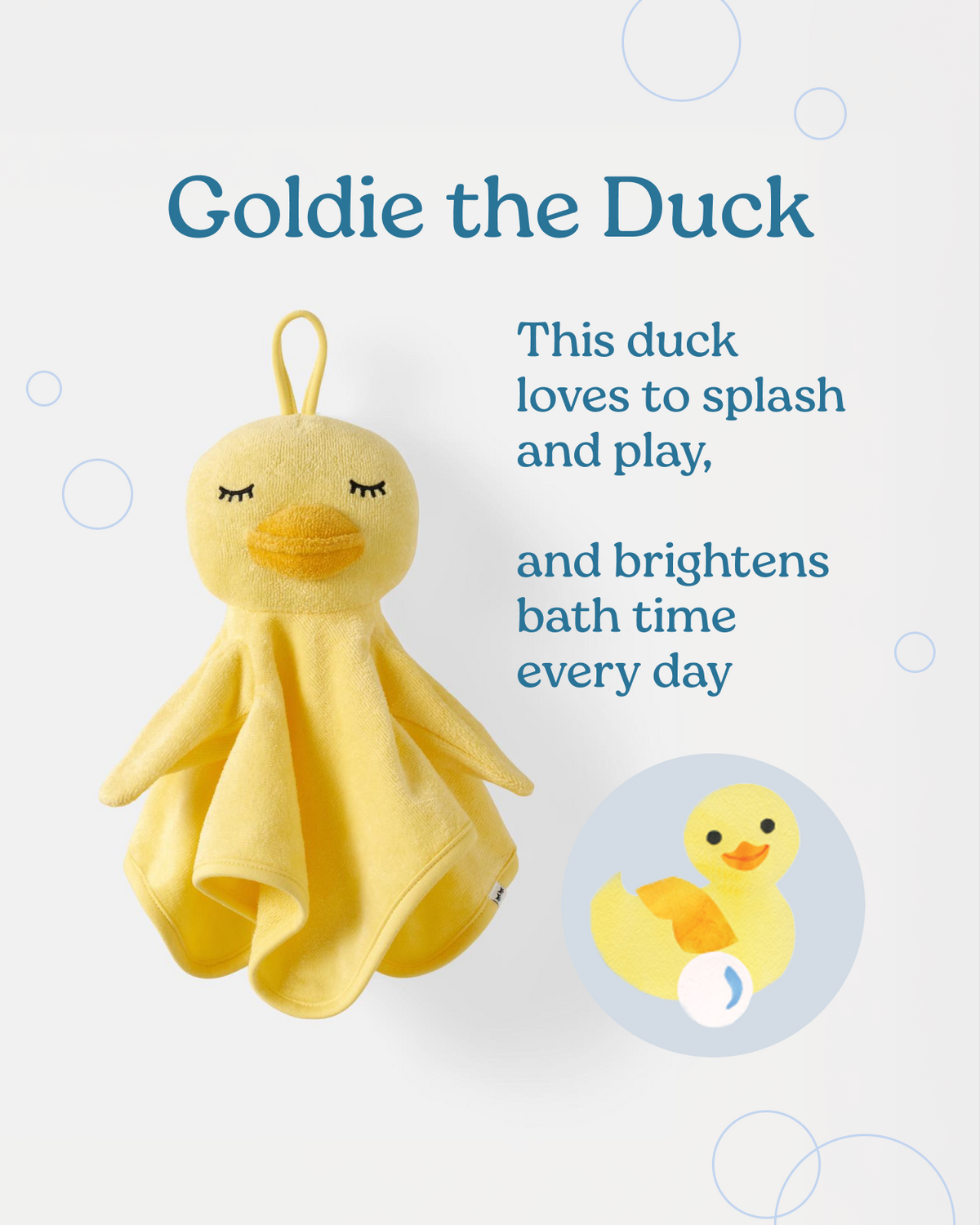 Toallita de baño de marioneta de patito Goldie
