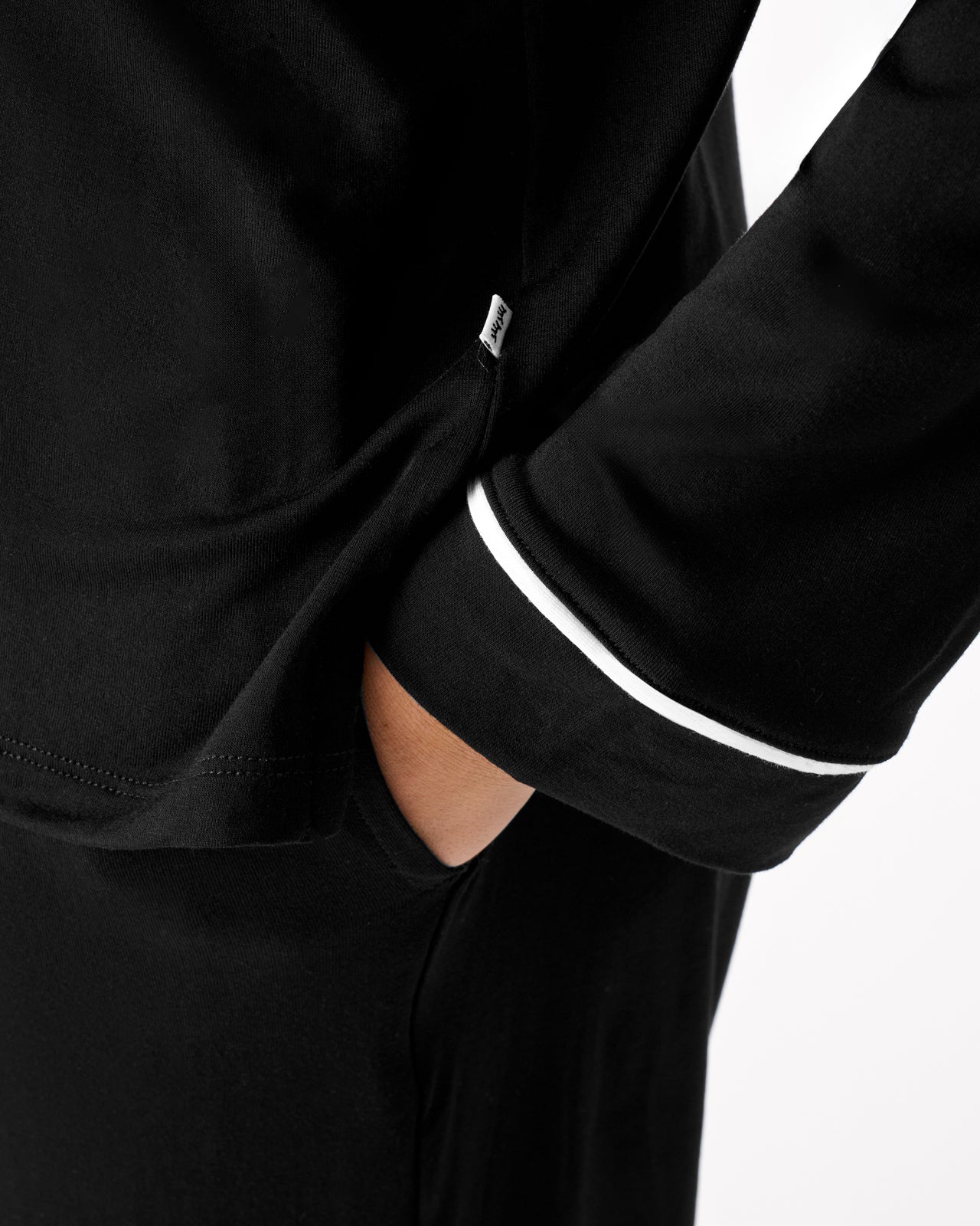 Close up of the pocket detail on the Black Women's Pajama Pants