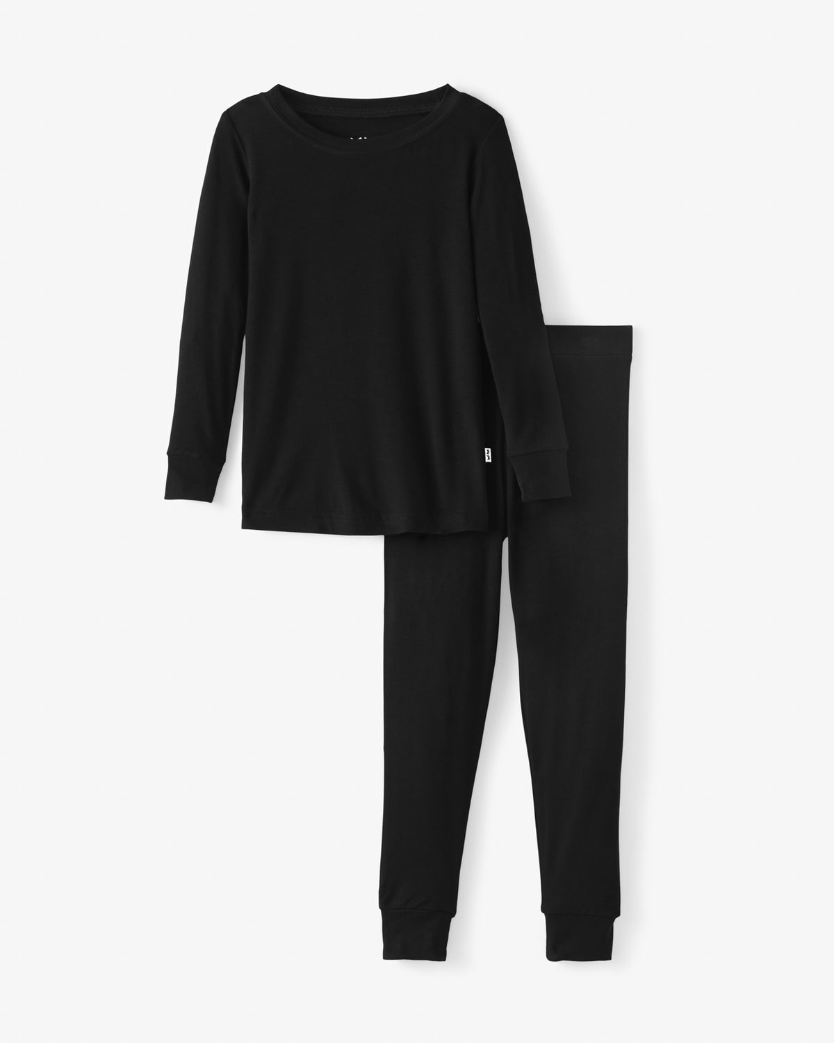 Flat lay of the Black Two-Piece Pajama Set