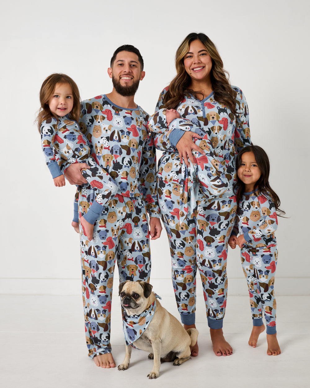 Gray Puppy Parade Two-Piece Pajama Set