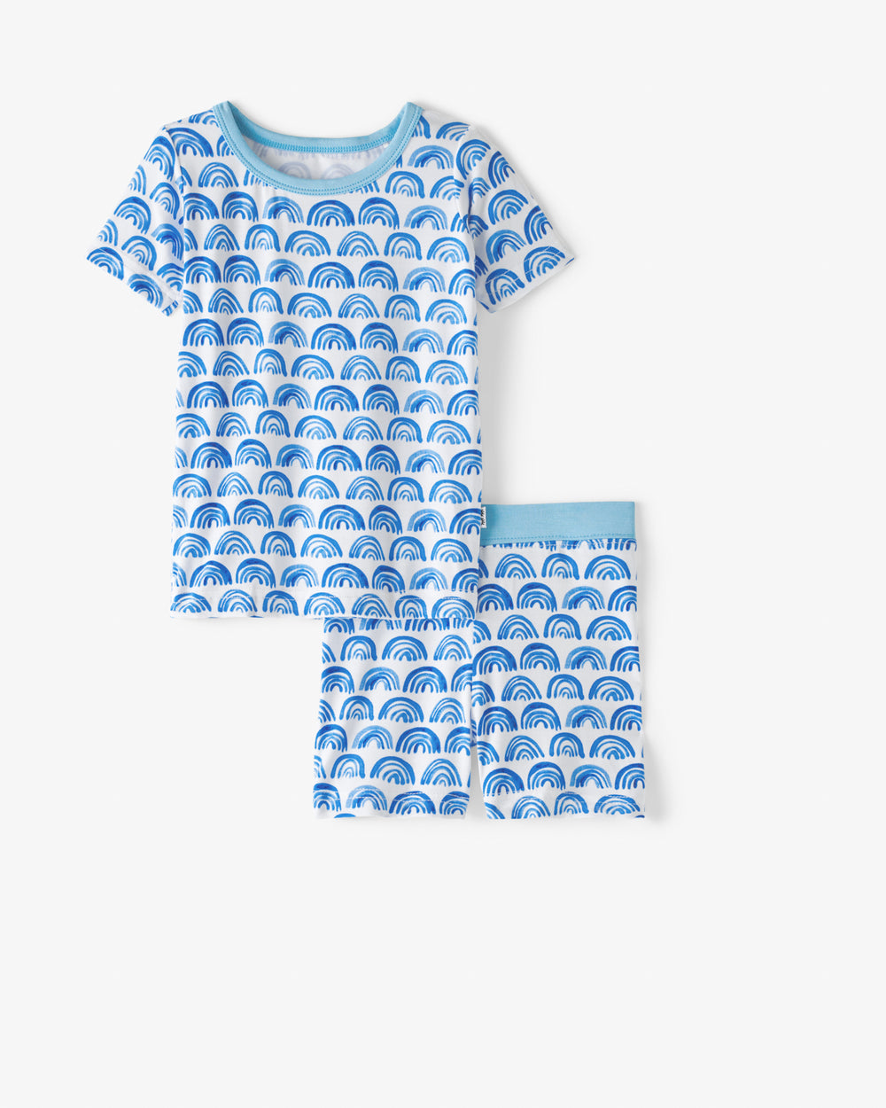 Blue Rainbows Two-Piece Short Sleeve & Shorts Pajama Set