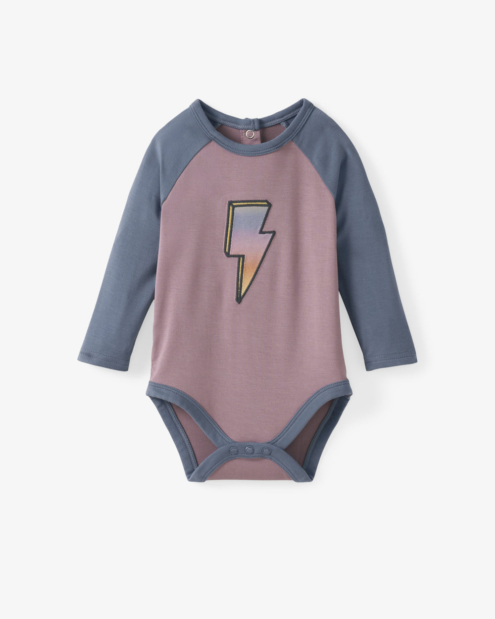 Flat lay of the Bolt Raglan Bodysuit