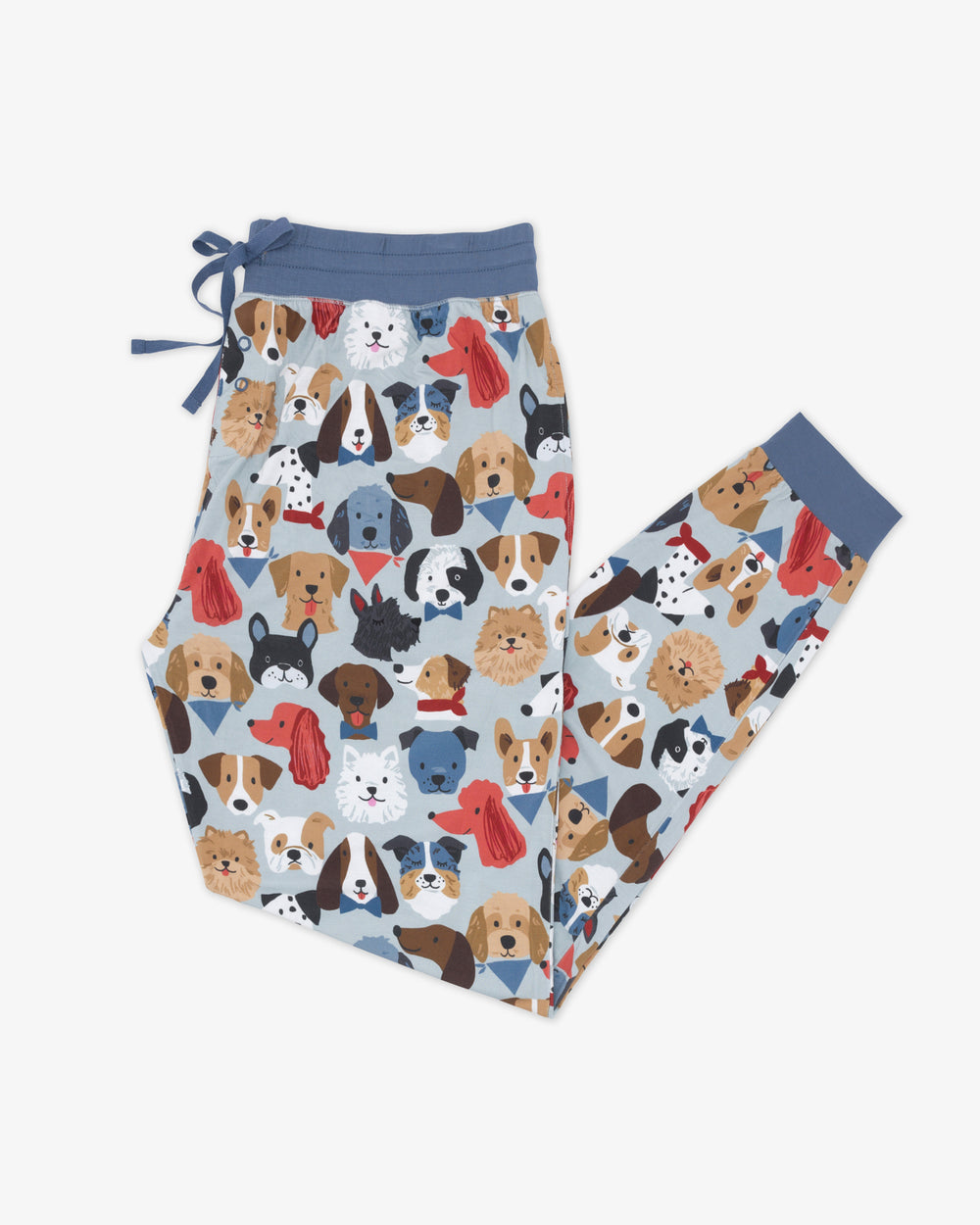 Flat lay of the Gray Puppy Parade Women's Pajama Pants