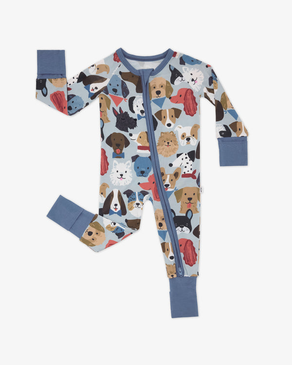 Flat lay of the Gray Puppy Parade Zippy
