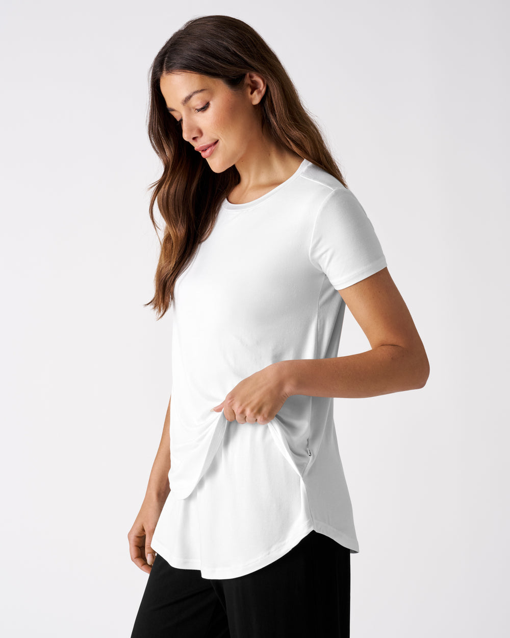 Alternate of woman wearing the Bright White Women's Nursing Top