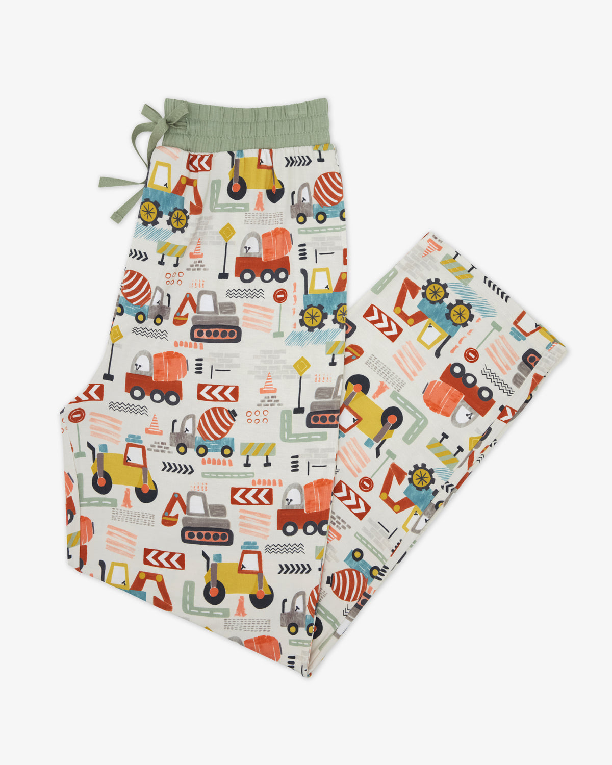 Flat lay of the Mini Builders Men's Pajama Pants